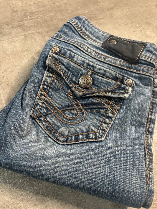 Silver bootcut jeans / XS