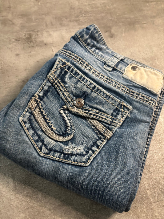 Silver bootcut jeans / S