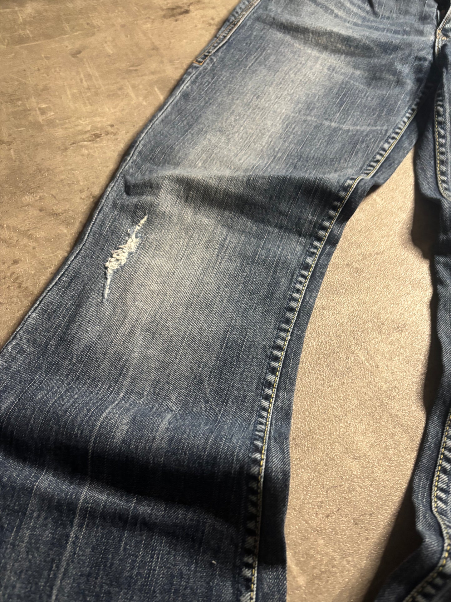 Silver bootcut jeans / L