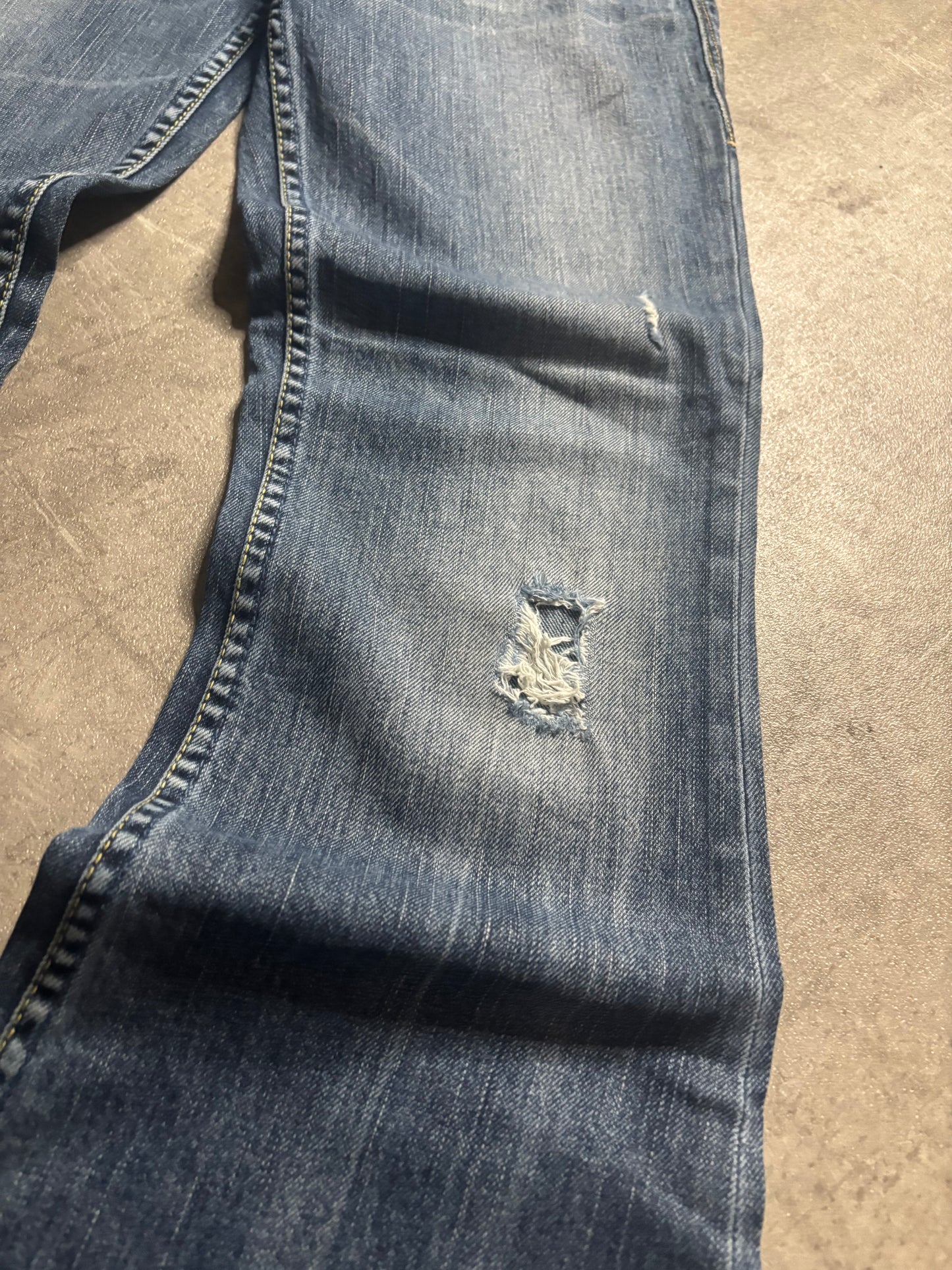 Silver bootcut jeans / L