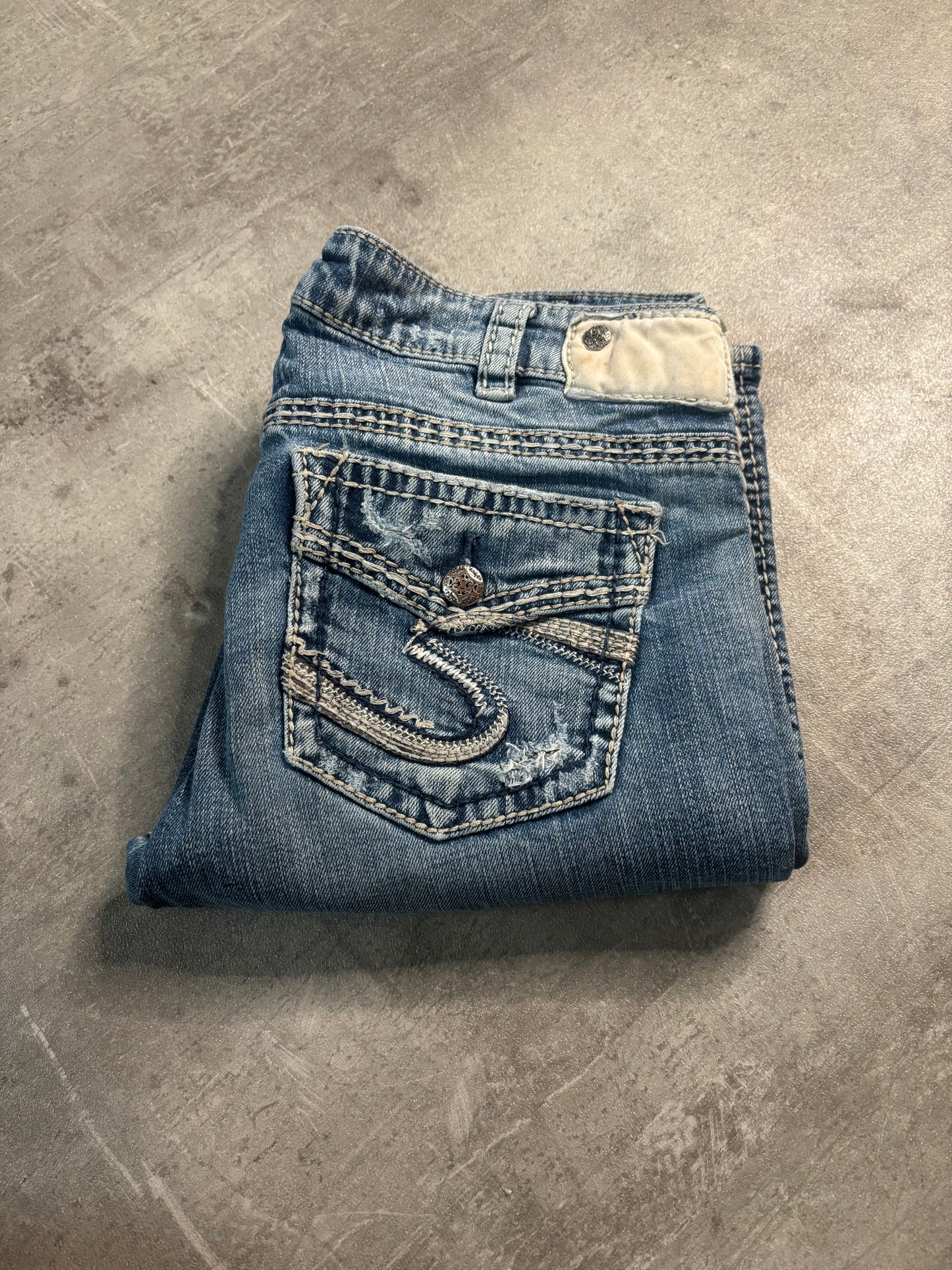 Silver bootcut jeans / S
