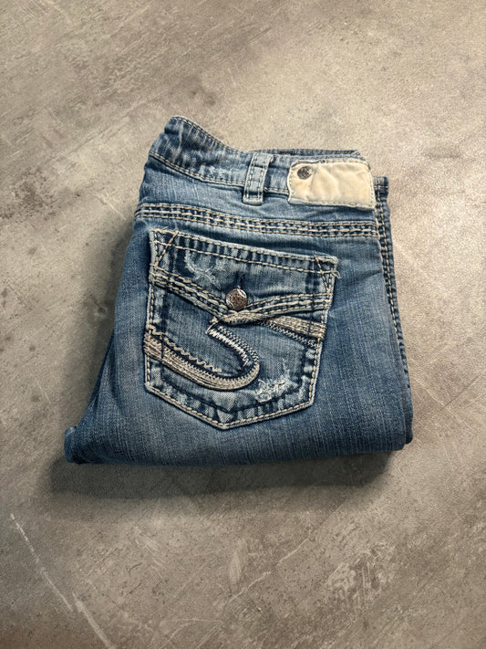 Silver bootcut jeans / S