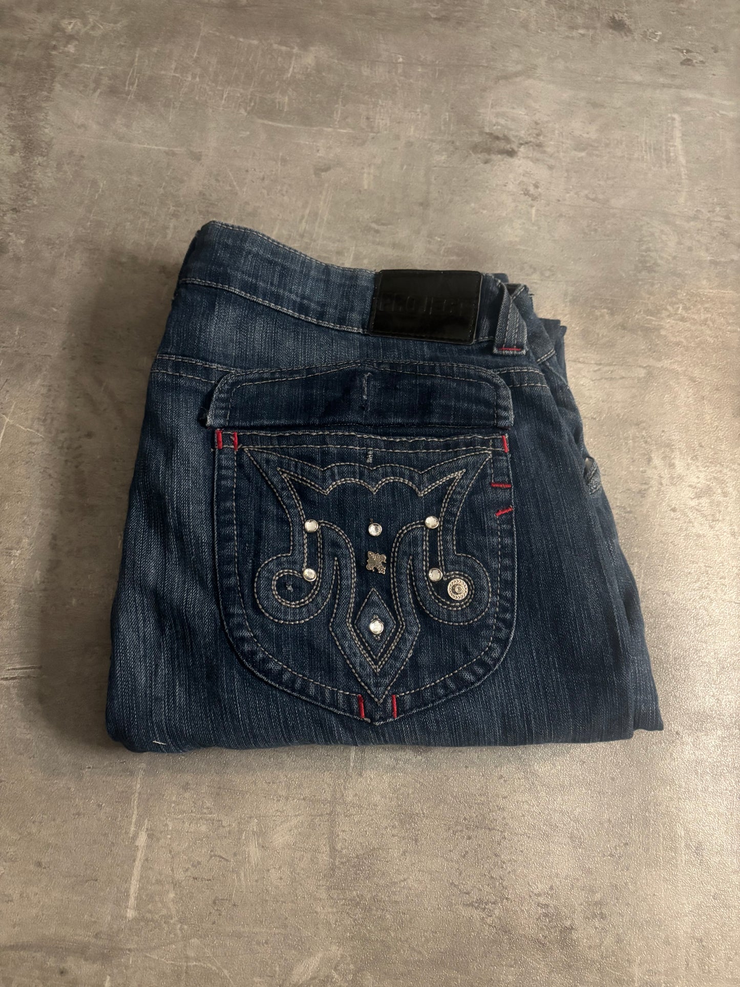 Blue bootcut jeans / XXL