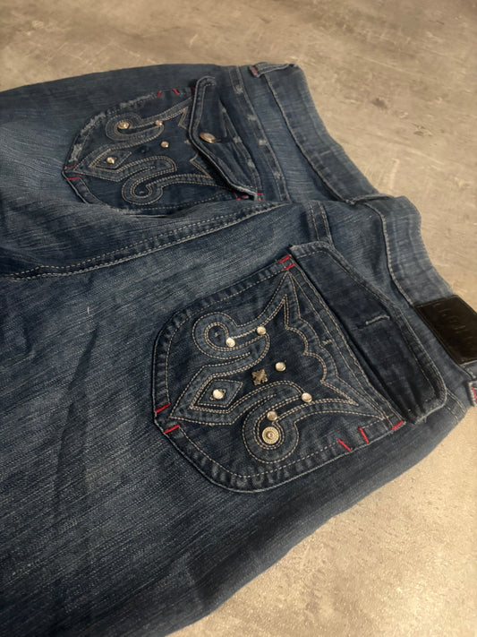 Blue bootcut jeans / XXL