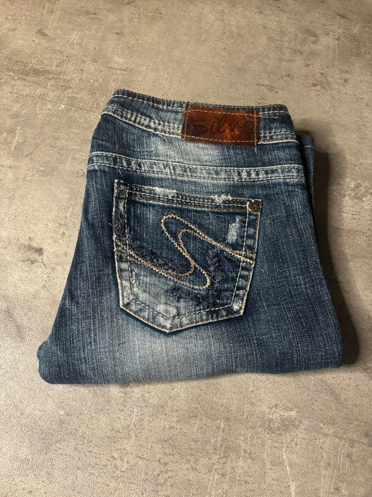Silver bootcut jeans / S