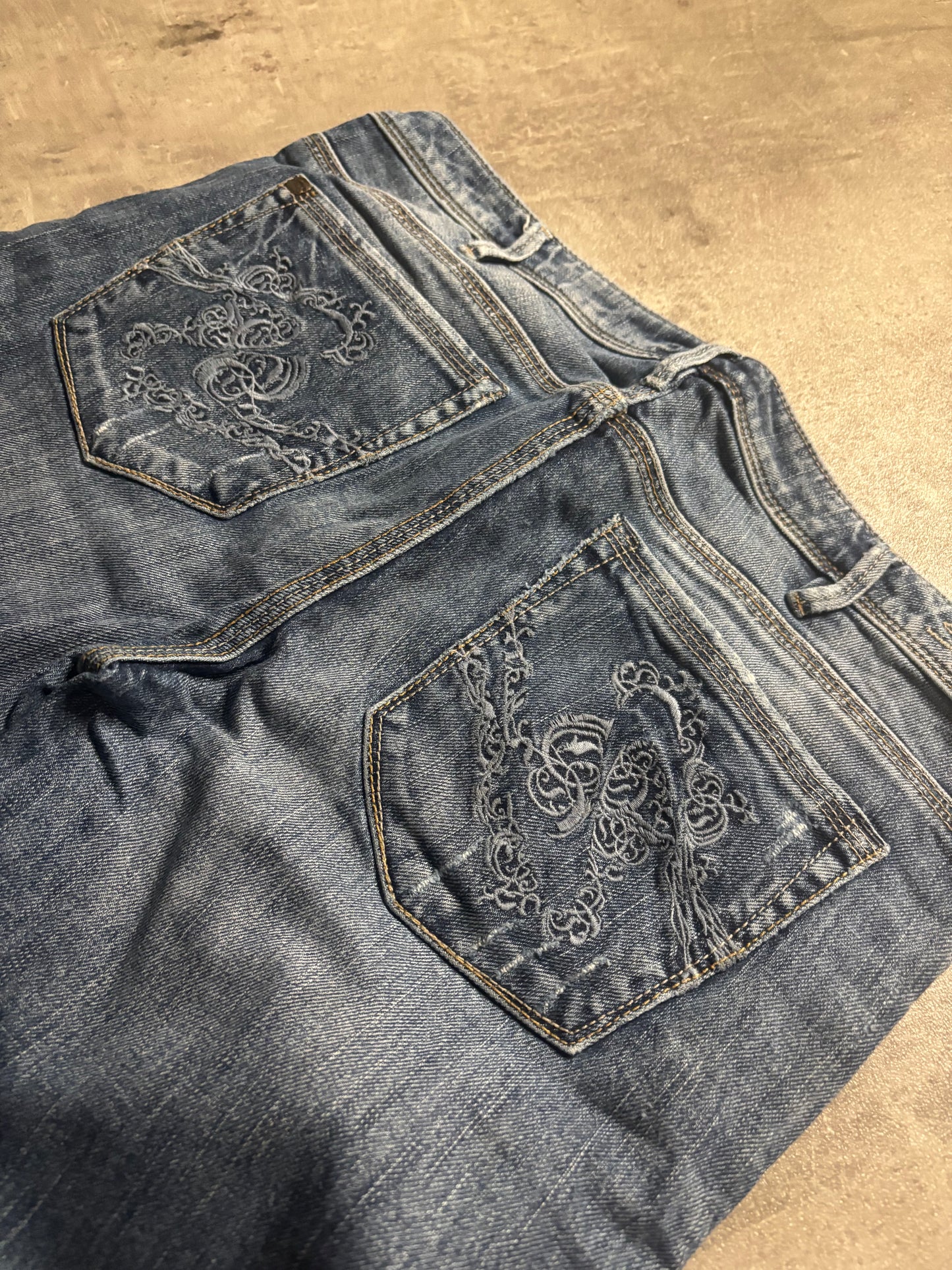 Silver bootcut jeans / L
