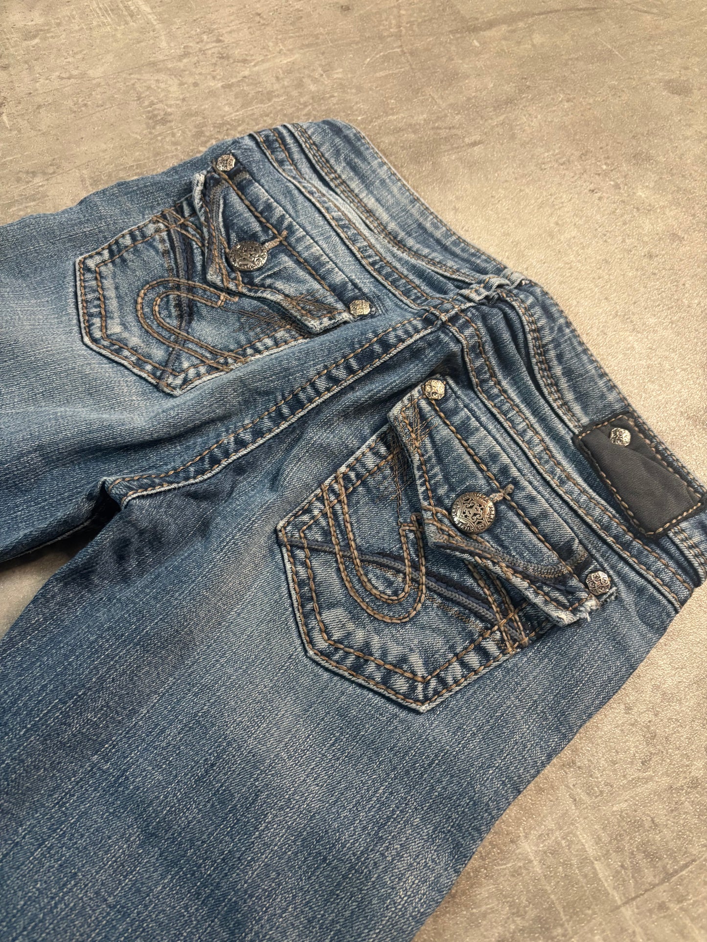 Silver bootcut jeans / XS