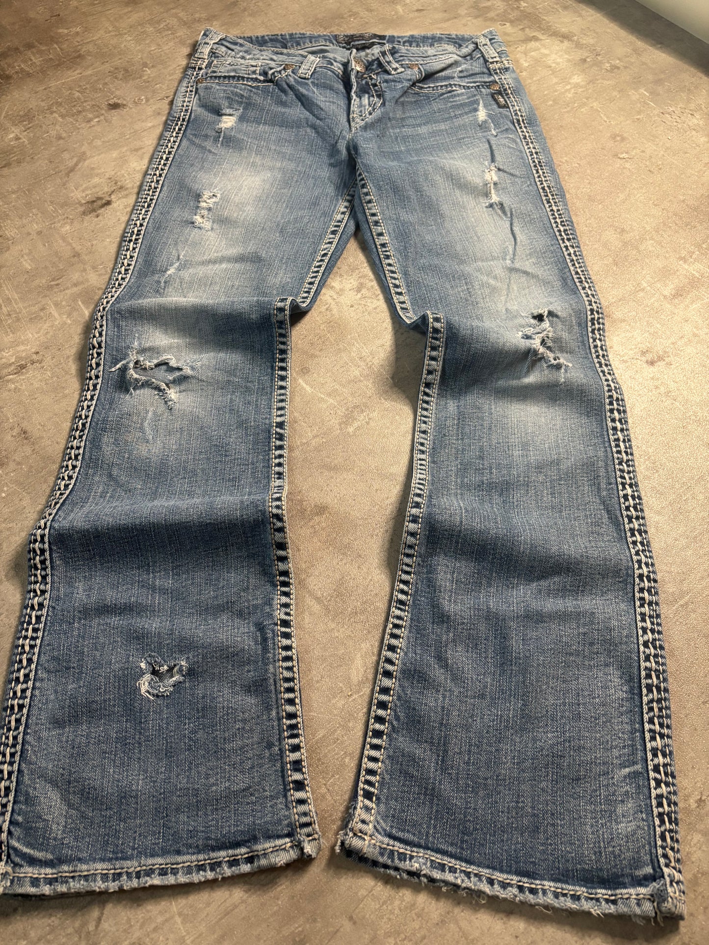 Silver bootcut jeans / S